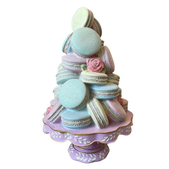 Sweet Treats Pastel Macarons on a Pedestal Stand 16in Easter Holiday Decor NEW - Picture 7 of 15